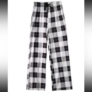 Drawstring Waist Plaid Pants